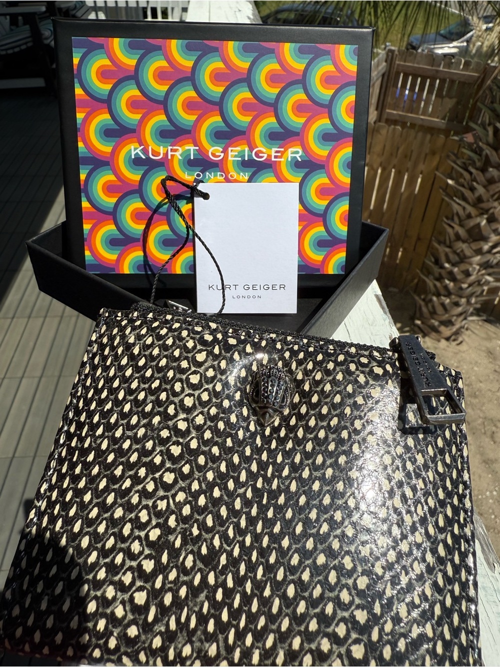 Kurt Geiger Mini Kensington Snake-Print Wallet